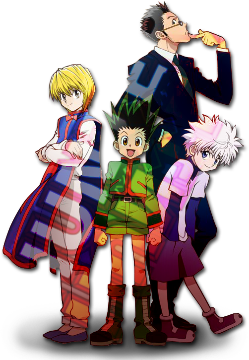 Kurapika , Gon (middle), Killua (right), Leorio (back) - Redbubble Hunter X Hunter Scarf (300x429), Png Download