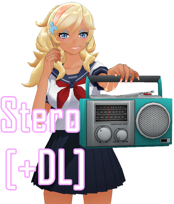 Picture Black And White Stock Yandere Simulator Stereo - Mmd Stereo (671x717), Png Download