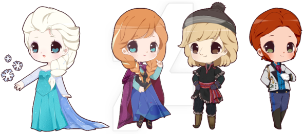 Small Chibs Svg Black And White Library - Frozen Cute Drawing (600x261), Png Download