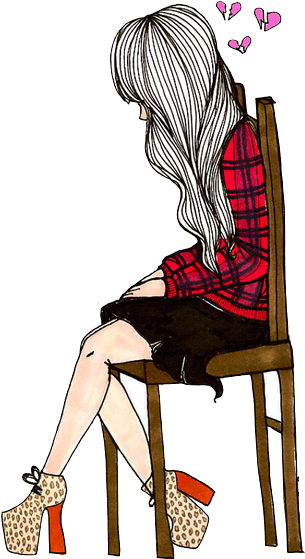 “como É Triste A Tristeza Mendigando Um Sorriso - Funny Girl Drawings (483x640), Png Download