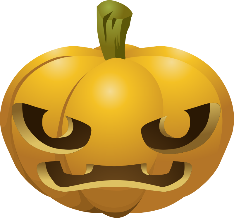 Free Menacing Jack O Rsquo Lantern Clip Art - Carved Pumpkin Clipart (800x744), Png Download