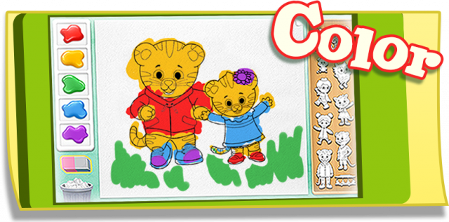 Daniel Tiger Coloring Pages Magnet Game Captures Admirable - Daniel Tigre Color Games (640x317), Png Download