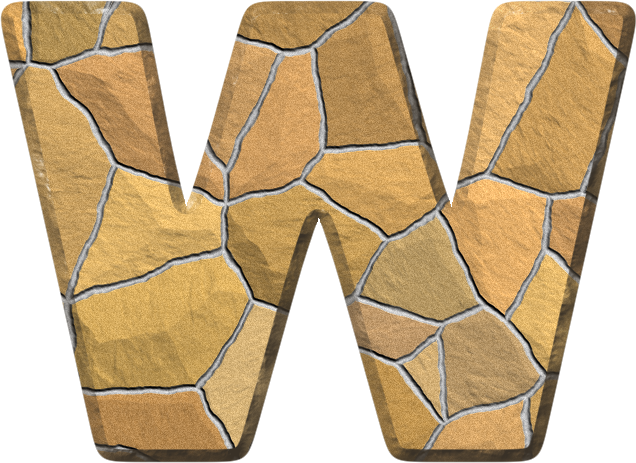 Etc > Presentations Etc Home > Alphabets > Themed Letters - Stone Alphabet (636x463), Png Download