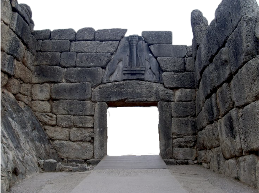 Lion Gate At Mycenae (1024x649), Png Download