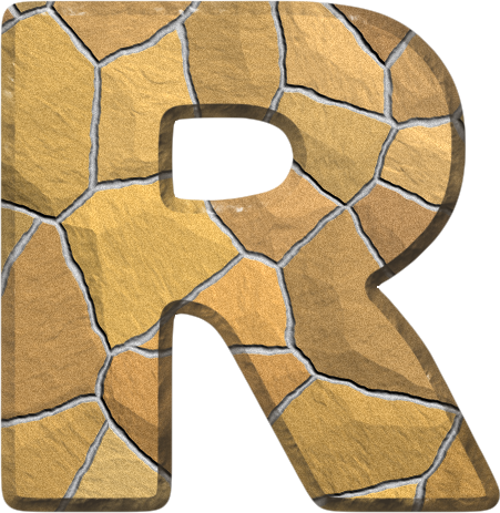 Etc > Presentations Etc Home > Alphabets > Themed Letters - Stone Wall Letter R (451x463), Png Download
