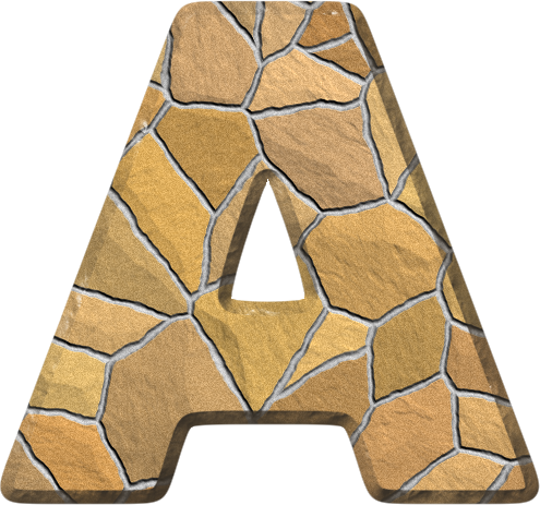Stone Wall Letter A - Letter & Stone Transparent (495x463), Png Download