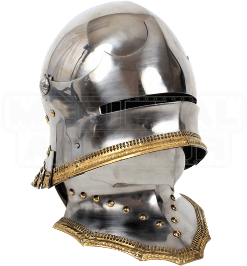 German Gothic Sallet Helmet With Bevor - German Knight Helmet (550x550), Png Download