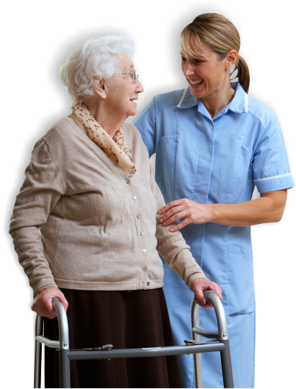 Nurse And Elderly Woman - National Hip Fracture Database (453x569), Png Download