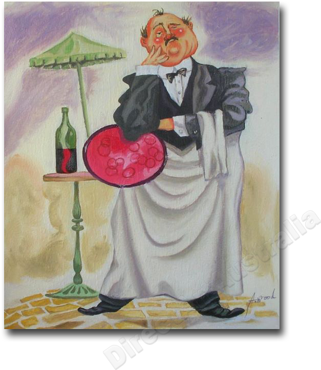 Waiter , Genuine Art Canvas As Ideal Art Gifts For - Illustration (700x800), Png Download