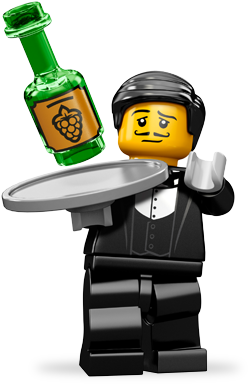 Waiter - Lego Minifig Waiter (460x383), Png Download