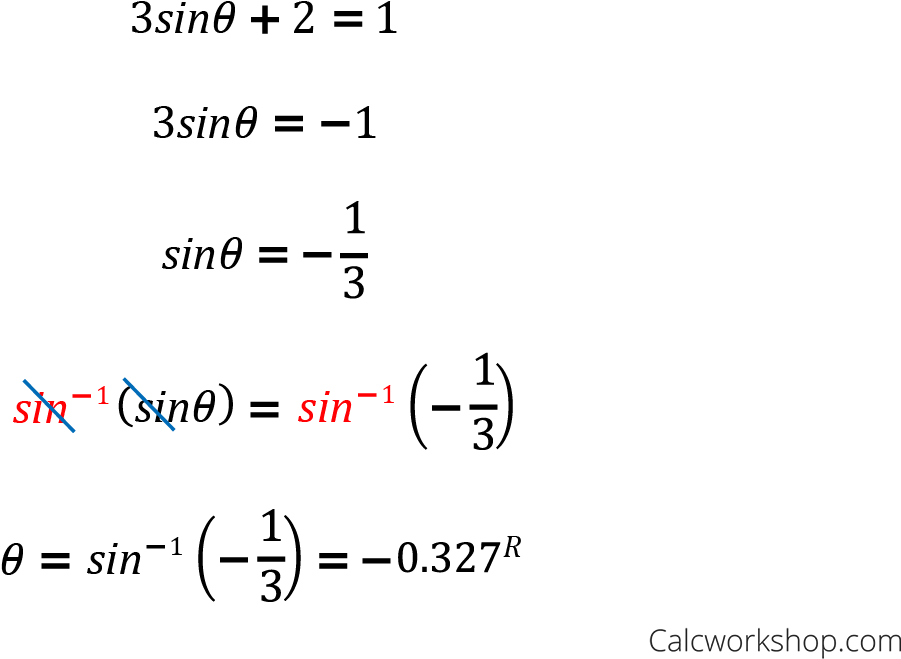 Steps For Solving Trig Equations Using Inverses - Solve A Sine Equation (1280x720), Png Download