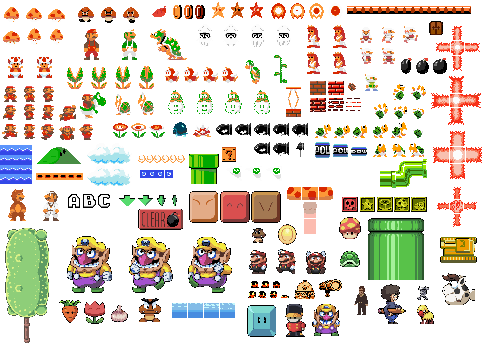 Unity 5 How To Make A Sprite From Png - Mario 2d Sprites (1003x729), Png Download