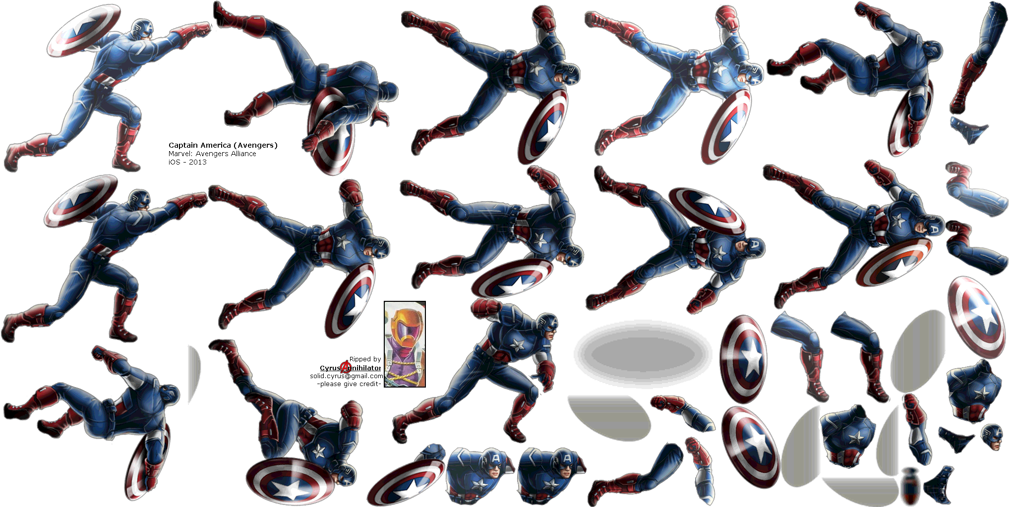 Click For Full Sized Image Captain America - Avengers Alliance Capitan America (2038x1030), Png Download