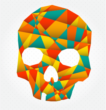 Geometric Skull Design - Graphic Design (356x371), Png Download
