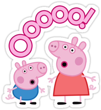 Peppa Pig Ooo Sticker - Peppa Pig (375x360), Png Download