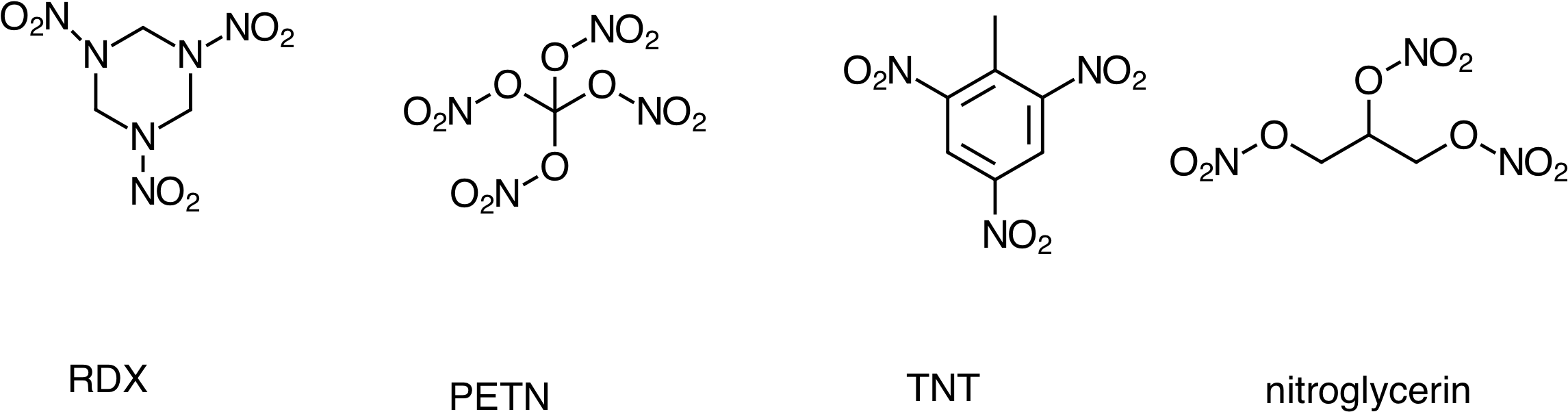 C4 Explosive Chemical Structure (2312x664), Png Download