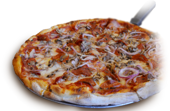 "how 'bout A Pizza " The Works - Pizza (690x449), Png Download