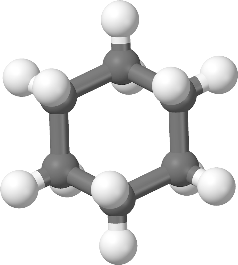 Cyclohexane 3d Balls B - Cyclohexane Ball And Stick Model (872x959), Png Download