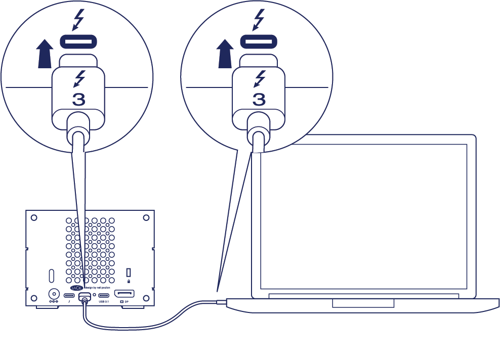 Thunderbolt 3 Connection - Sign (988x716), Png Download