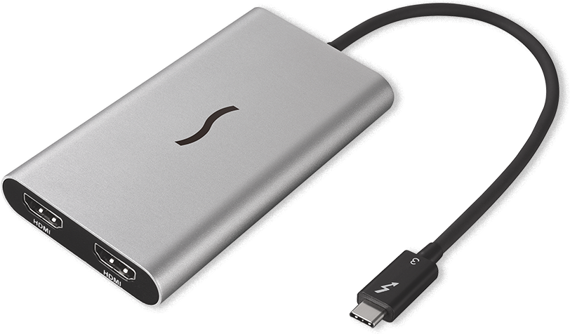 Thunderbolt 3 To Dual Hdmi - Thunderbolt 2 Dual Hdmi (850x475), Png Download
