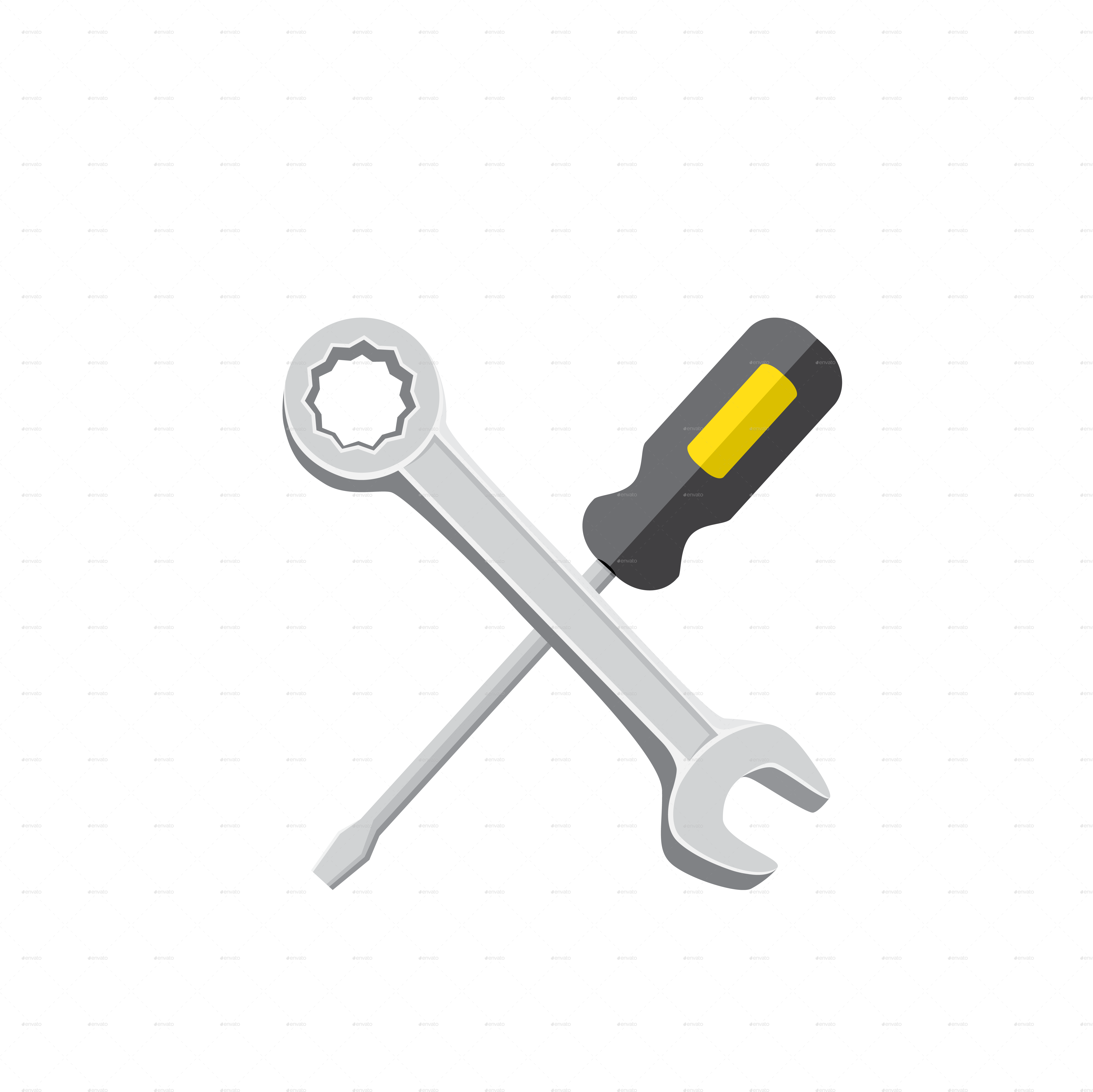 Wrench And Screwdriver Icon - Logo Hammer & Spanner Png (4961x4961), Png Download