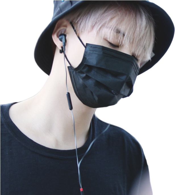 Min Yoongi Wearing Black Face Mask (684x683), Png Download