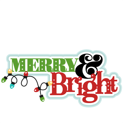 Merry & Bright Svg Scrapbook Title Christmas Cut Outs - Merry & Bright Png (432x432), Png Download