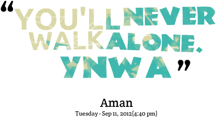 You Never Walk Alone Quote By Kathey Nader - Quote I Never Walk Alone (500x310), Png Download