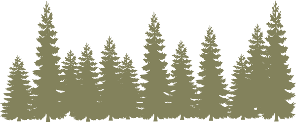 Clipart Cute Borders Vectors - Pine Tree Silhouette (600x247), Png Download
