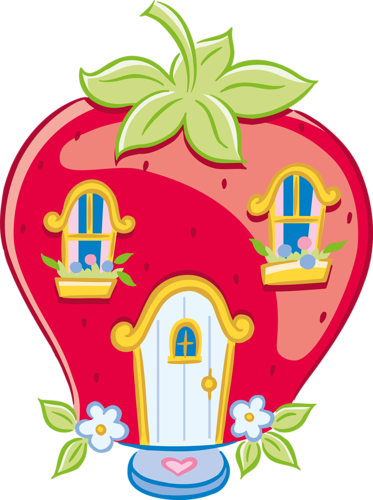 Scrapbook, Strawberry Shortcake, Decoupage, Mushroom - Strawberry Shortcake Cartoon House (373x500), Png Download