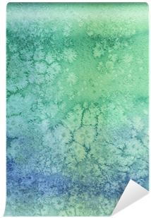 Greenish-blue Background Made With Watercolors Wall - Watercolor Painting (400x400), Png Download