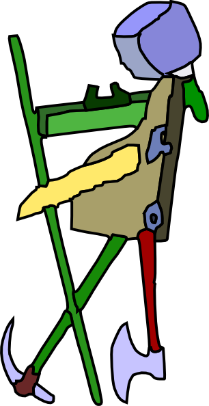 Free Vector Robot Made Of Tools Clip Art - Clip Art (306x594), Png Download