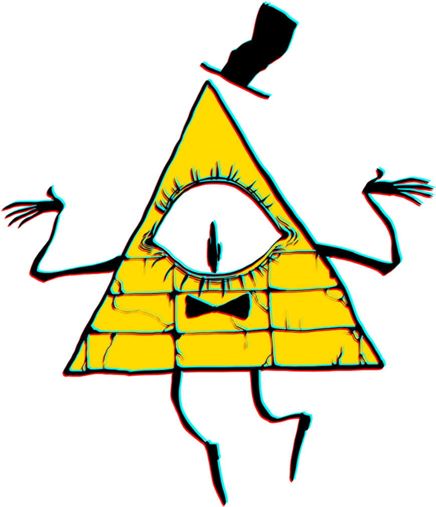 Billcipher Gravityfalls Cartoon Pyramid Yellow Eye - Gravity Falls (1024x1024), Png Download