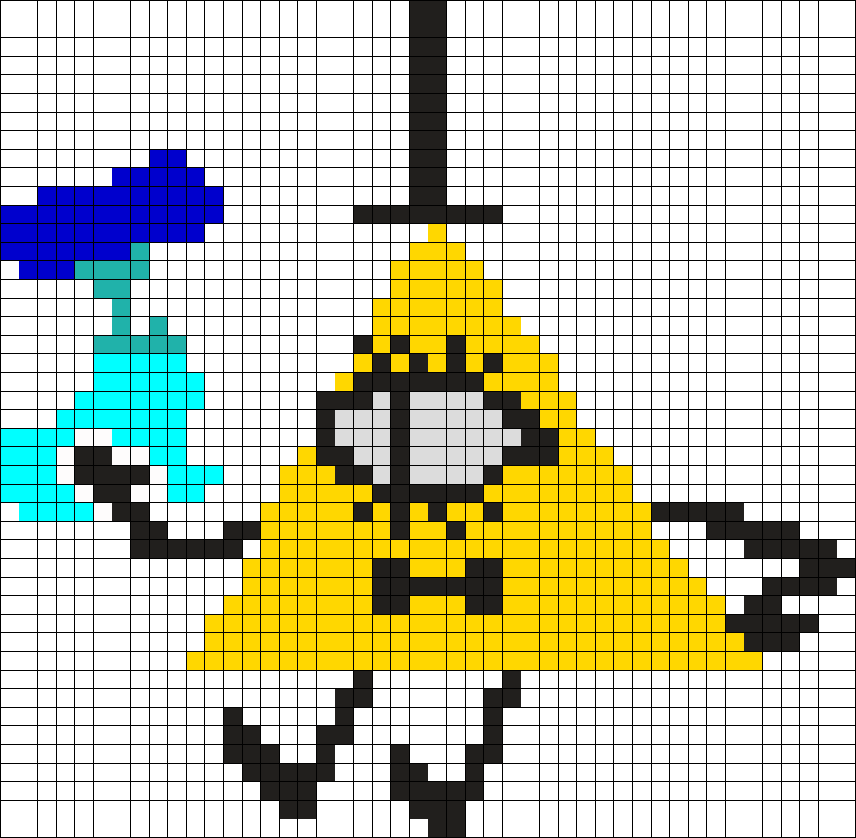 Bill Cipher Grravity Falls Perler Bead Pattern / Bead - Gravity Falls Bill Cipher Pixel Art (967x946), Png Download