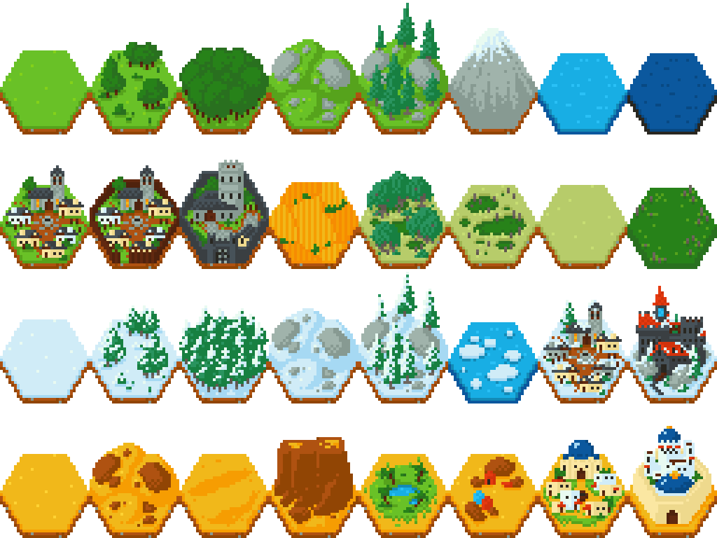 Fantasy Hex Tiles By Cuddlycolin - Fantasy Hex Tiles (1024x768), Png Download