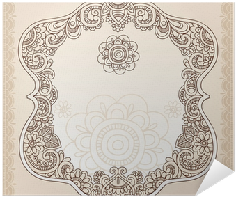 Henna Tattoo Paisley Doodle Frame Vector Poster • Pixers® - Circle (400x400), Png Download