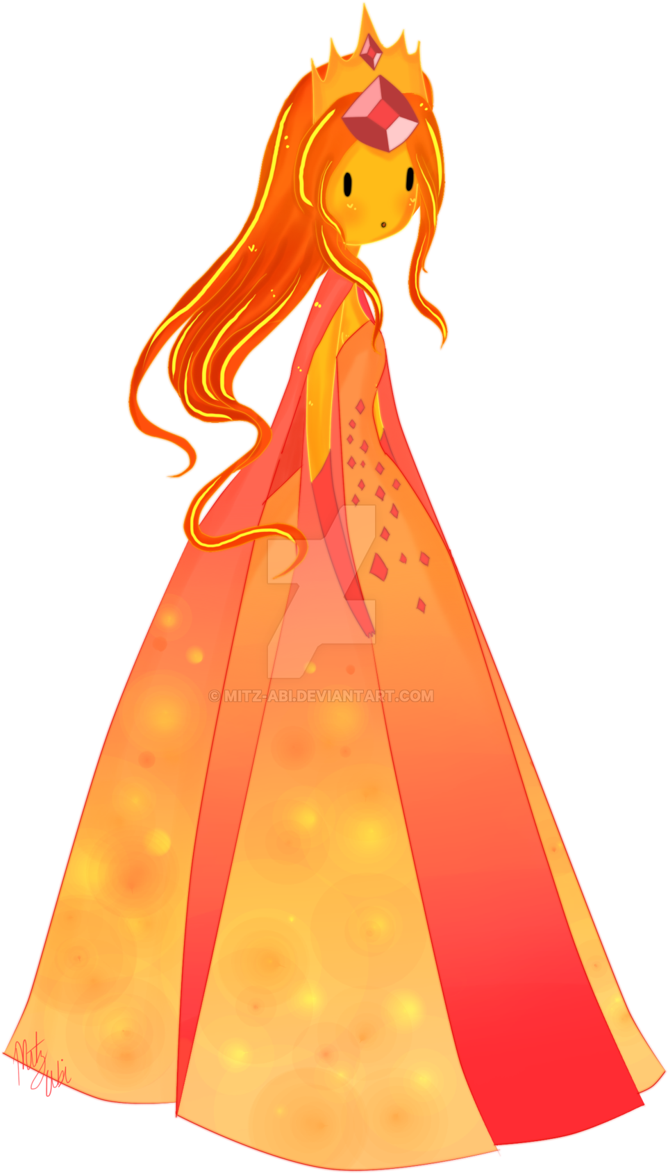 Flame Princess Art Drawing Fire - Adventure Time Fanart Flame Princess (1024x1707), Png Download