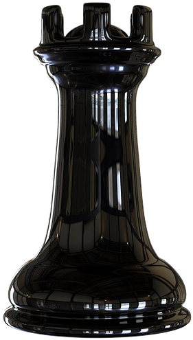 Chess, Figure Rook Black, Checkerboard - Chess (720x720), Png Download