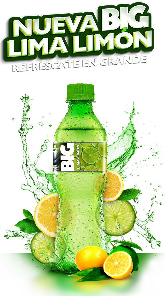 Gaseosas Big Cola De Limon (581x1040), Png Download