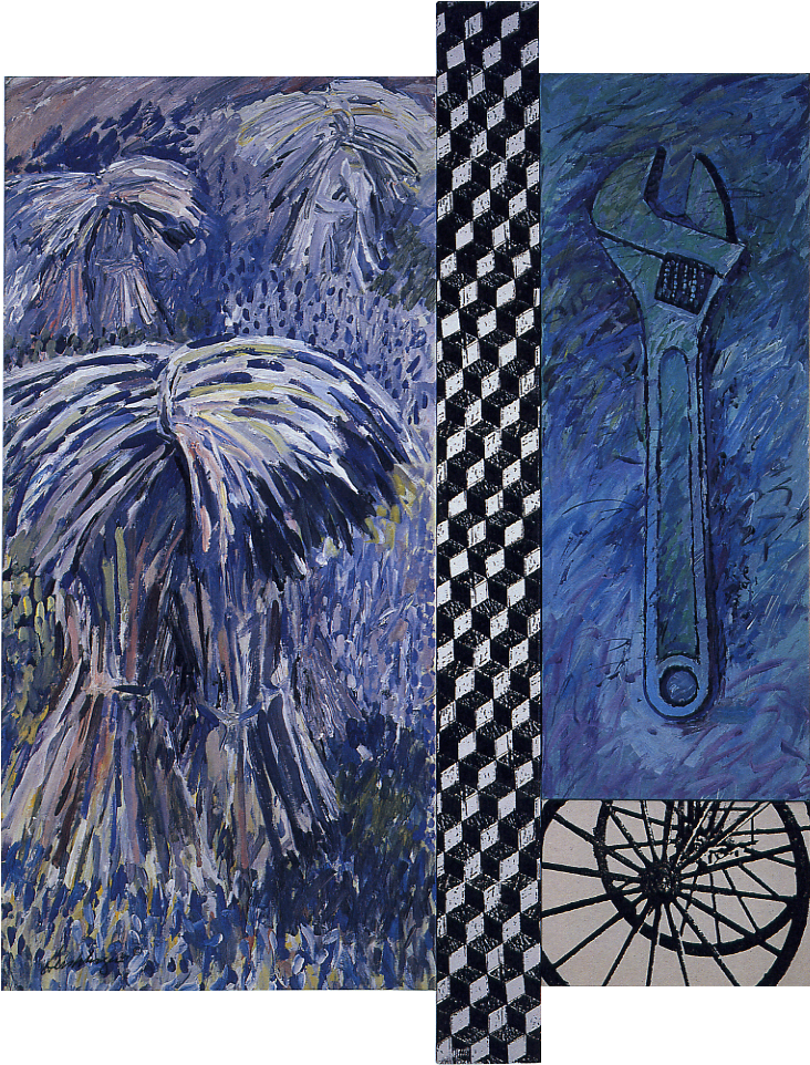 Barley Bundles & Crescent 1997 Acrylic & Screen Print - Drawing (762x980), Png Download