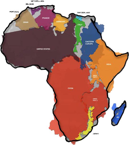 The True Size Of Africa - True Size Of Africa (584x644), Png Download