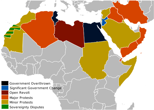 North African Countries - Arab Spring (535x385), Png Download