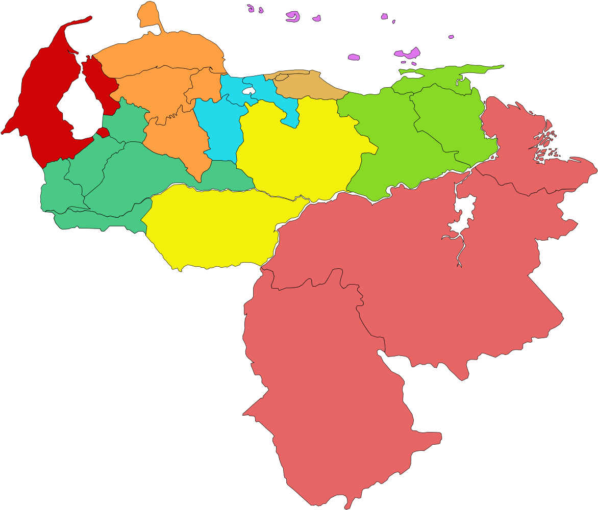 Division Politico Administrativa De Venezuela (1200x1021), Png Download