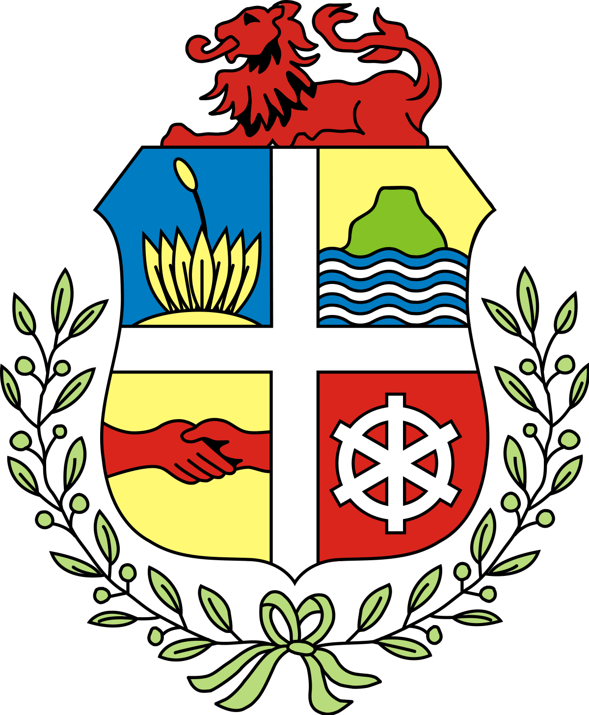 Aruba Coat Of Arms (1200x1455), Png Download