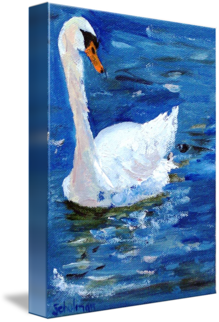 Banner Freeuse Download Lake Oil White Bird Art By - Clip Art (442x650), Png Download