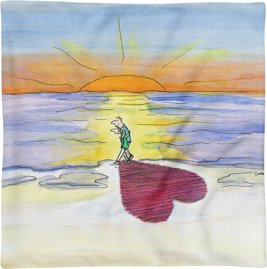 In Love At The Beach Premium Pillow Case - Love (1000x1000), Png Download