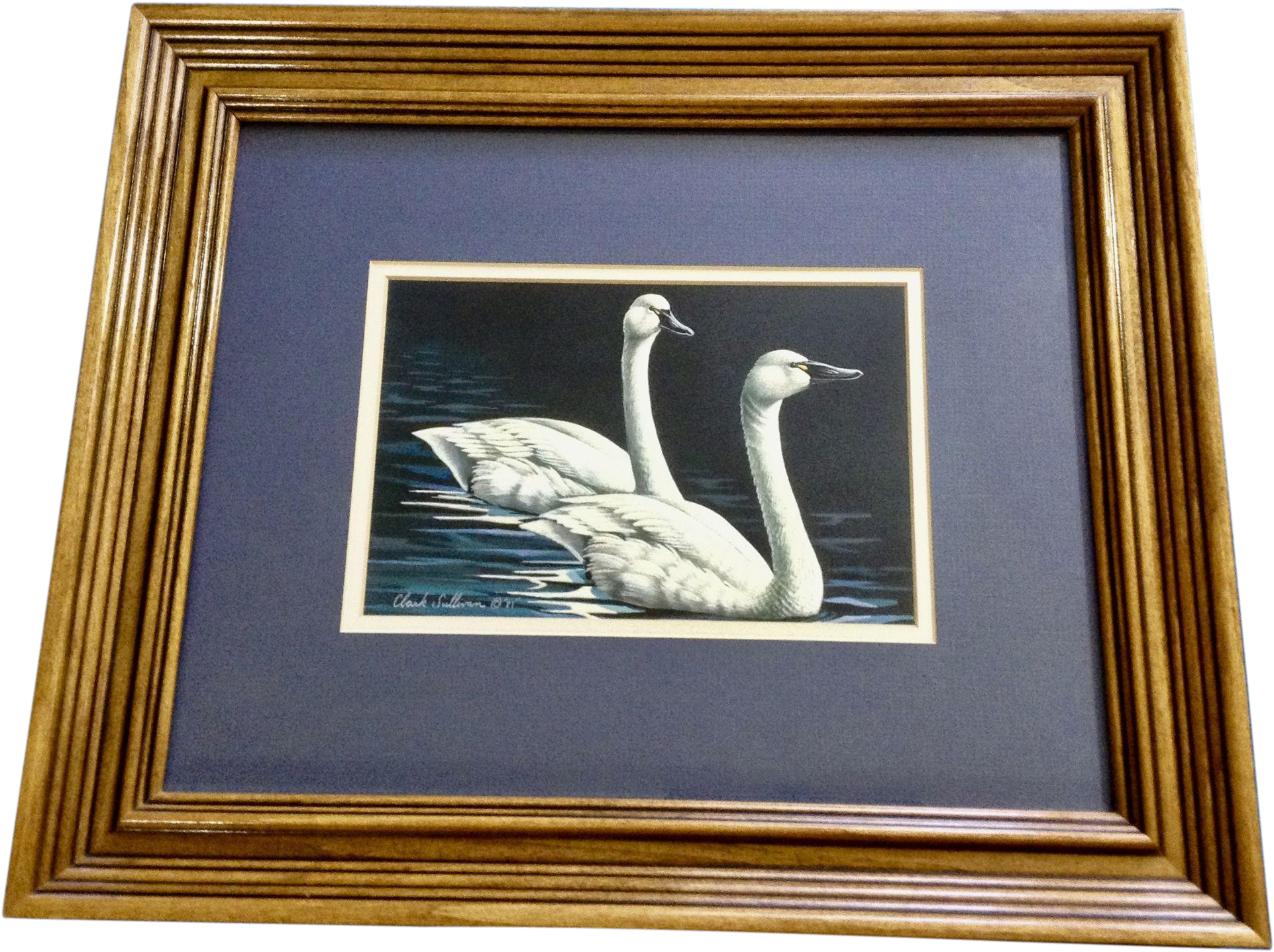 Clark Sullivan Waterfowl White Swans On A Lake Oil - Oil Painting (1922x1922), Png Download