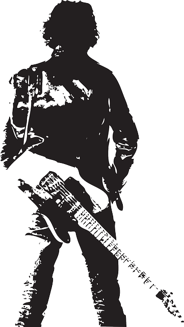 Black, White, Guitar, Bruce, Monochrome, Celebrity - Bruce Springsteen Greatest Hits Back (361x640), Png Download