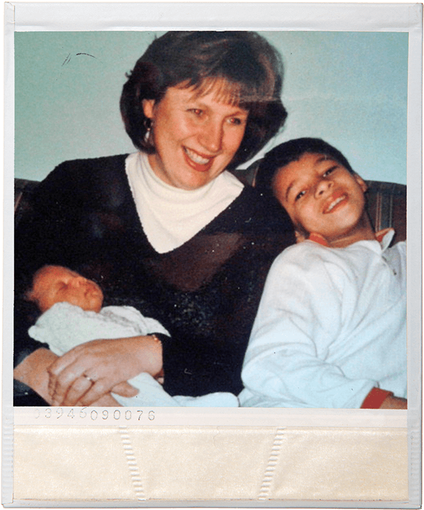 Courtney Lawes, Mother Valerie And Brother Cameron - Mom And Son Polaroid (767x854), Png Download