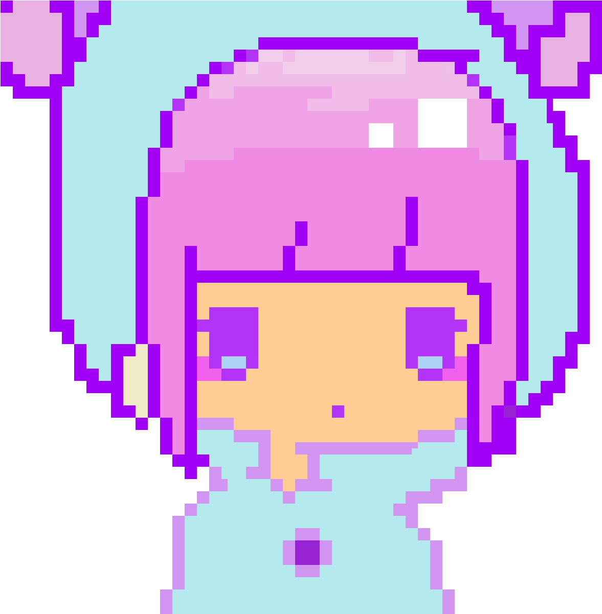 Kawaii Pixel Girl (1200x1200), Png Download